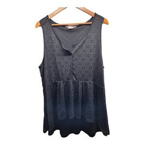 In Every Story Hi-Low Eyelet Peplum Tank Top